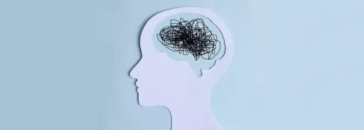 Mental health struggle or anxiety in the brain